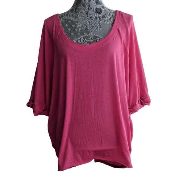 Free People Moonlight Tee Shirt Boatneck Slouchy Cotton M NWOT - Picture 1 of 8